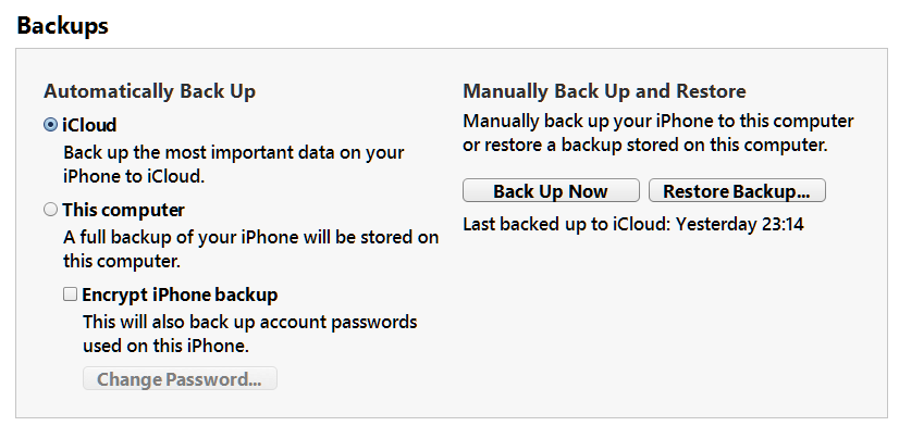iPhone backup